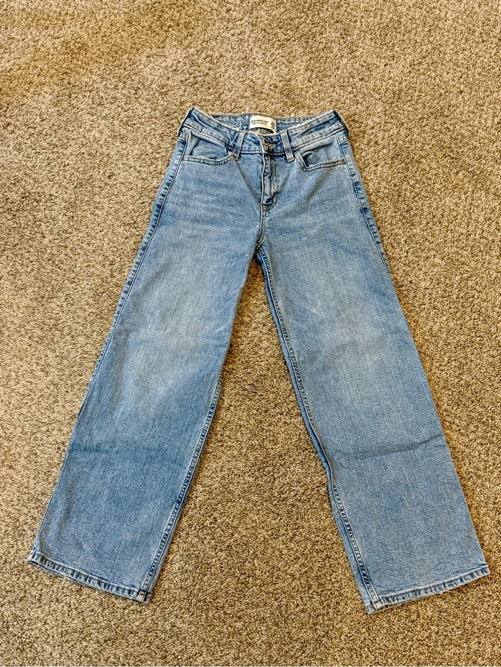 abercrombie kids Light Blue Wide Leg Jeans 11-12 Regular